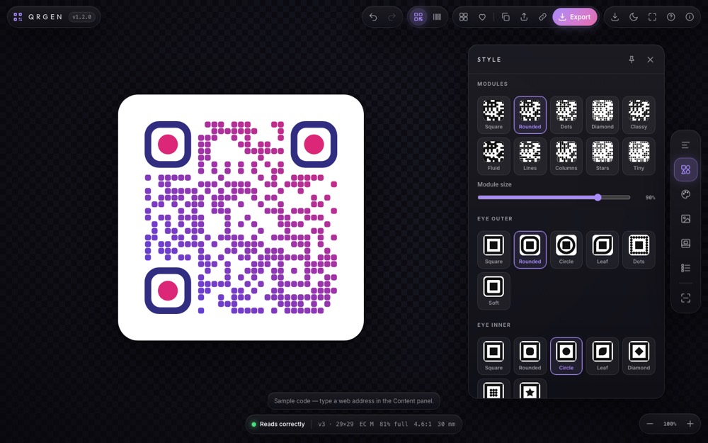 QRgen screenshot